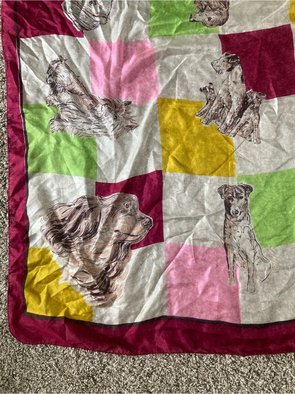 Adorable dog silk scarf/bandana